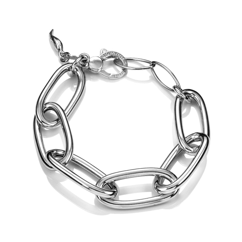 Bracciale Donna Giovanni Raspini Argento 925 Catena Light Maglia Anelli Ovali 06870